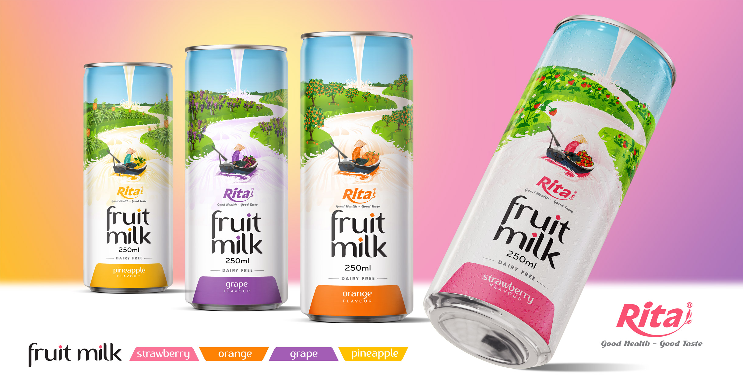Poster Fruit milk 250ml slim can