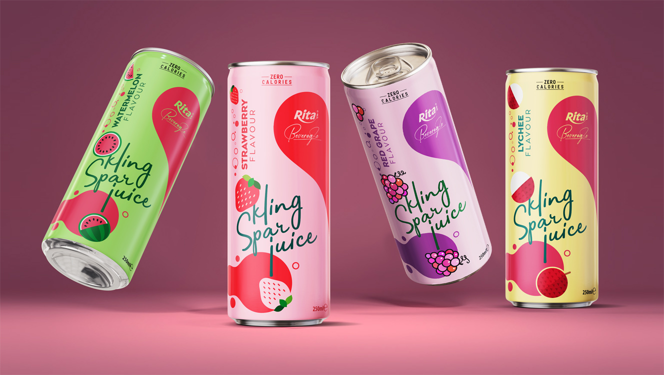 design sparkling tropical fruit juice flavor