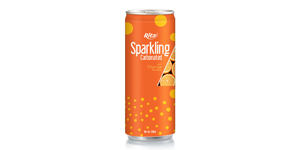 orange Sparkling Carbonated 250ml can 