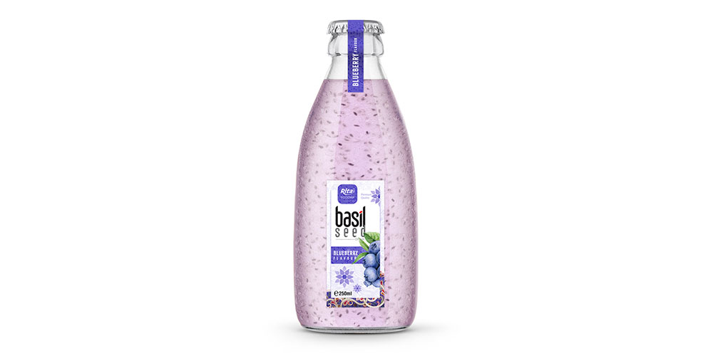 Basil seed blueberry 250ml glass bottle