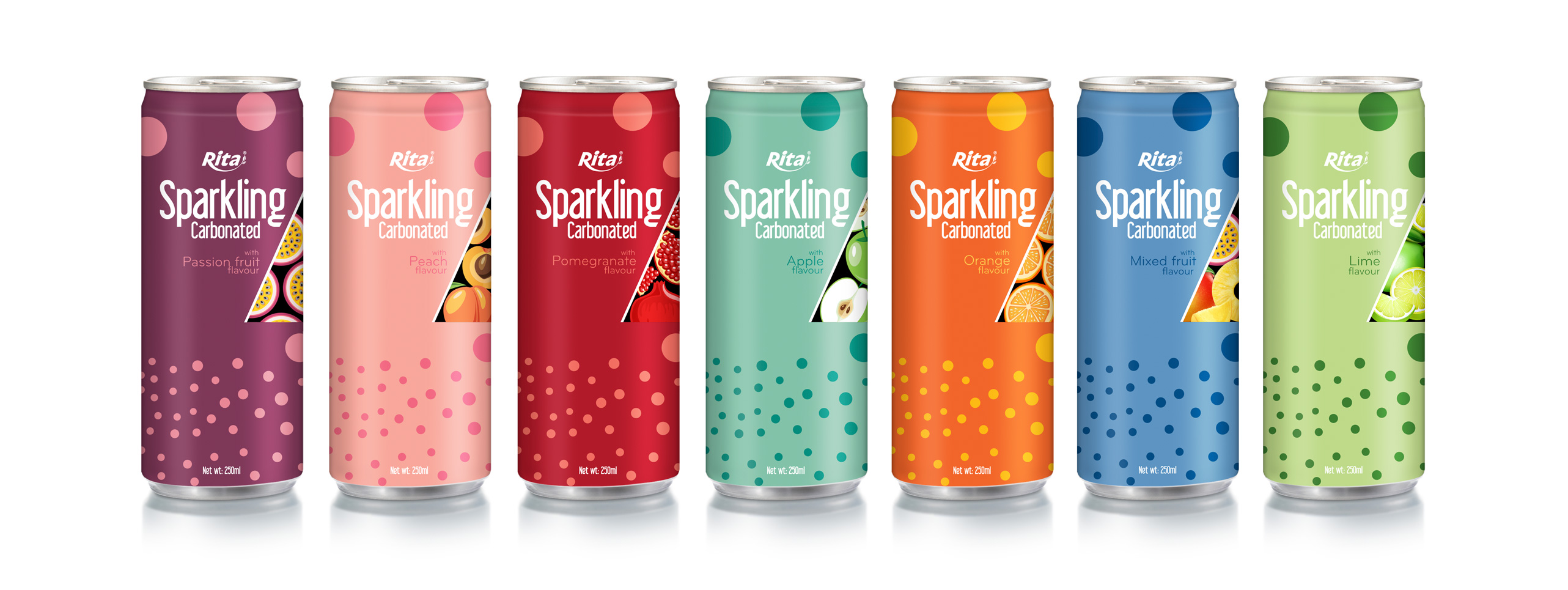 spakling carbonated with peach fruit flavor 250ml