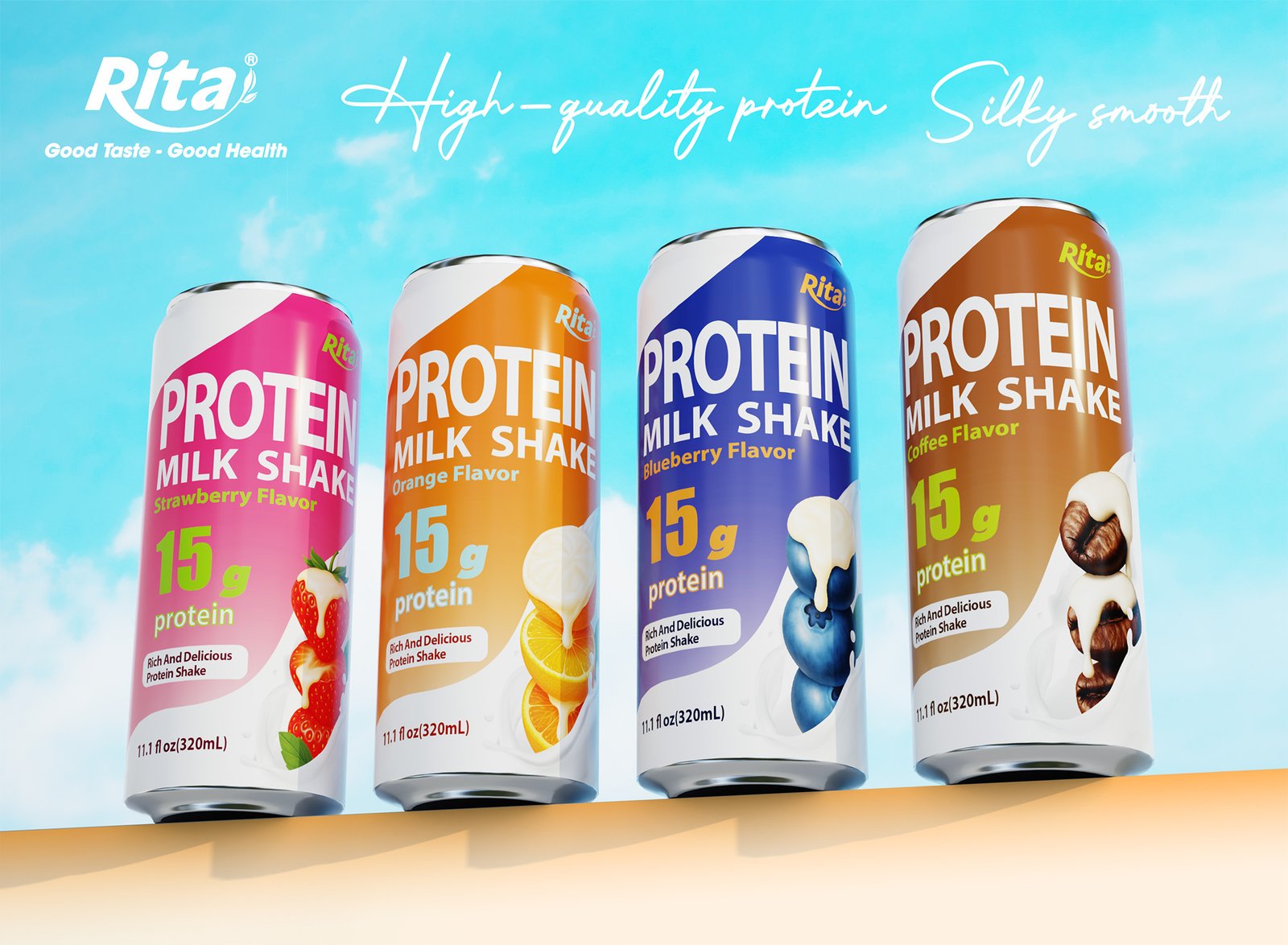 Rita 330ml sleek can milk drink all 4 flavor03 orange