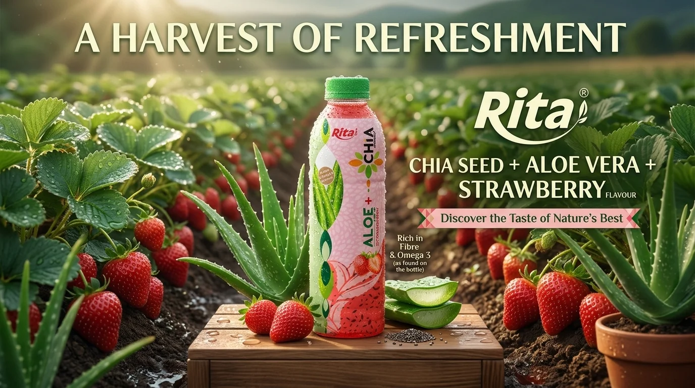 Aloe vera chia seed strawberry 500ml banner 1