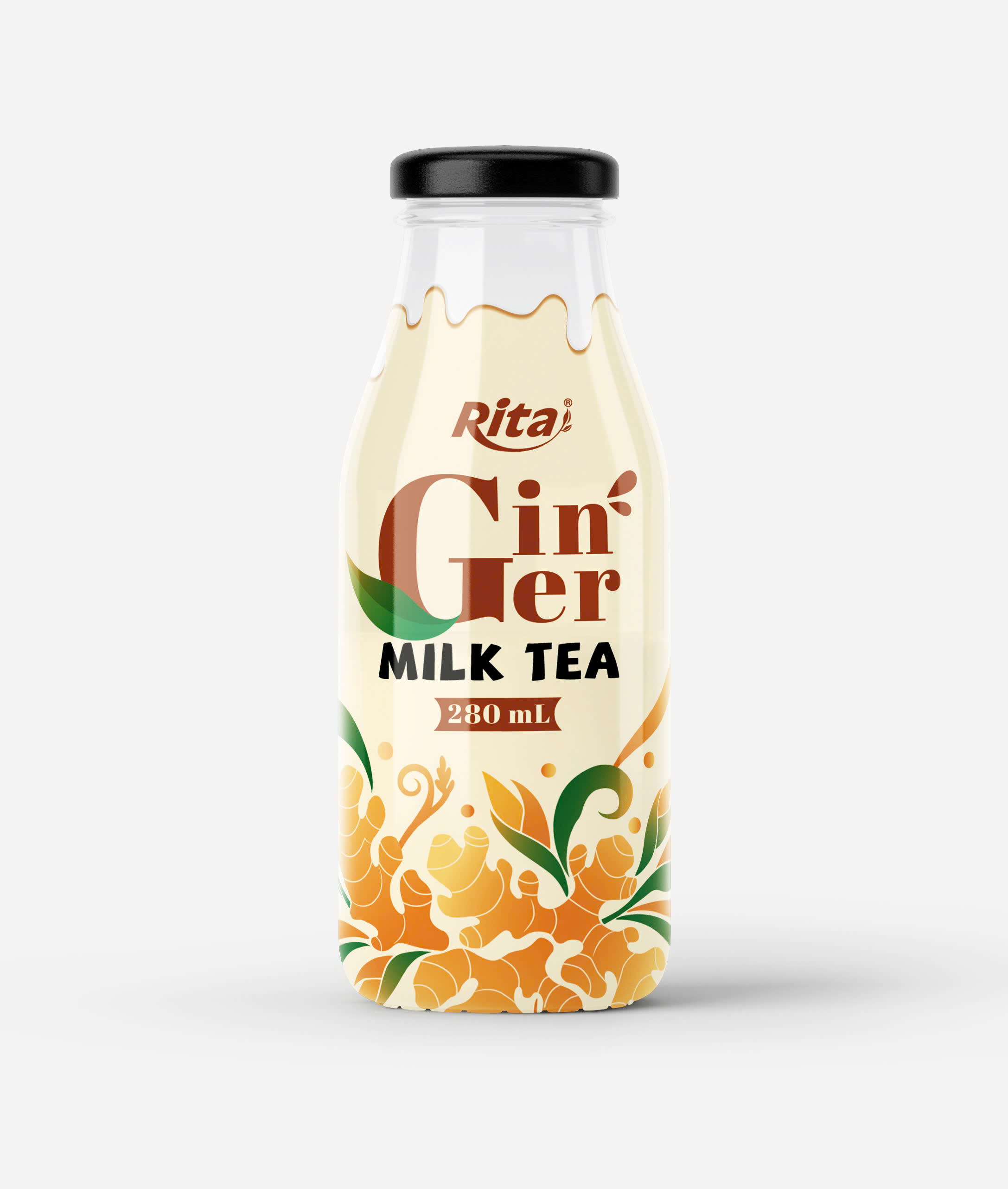 Ginger miilk tea 280ml glass bottle