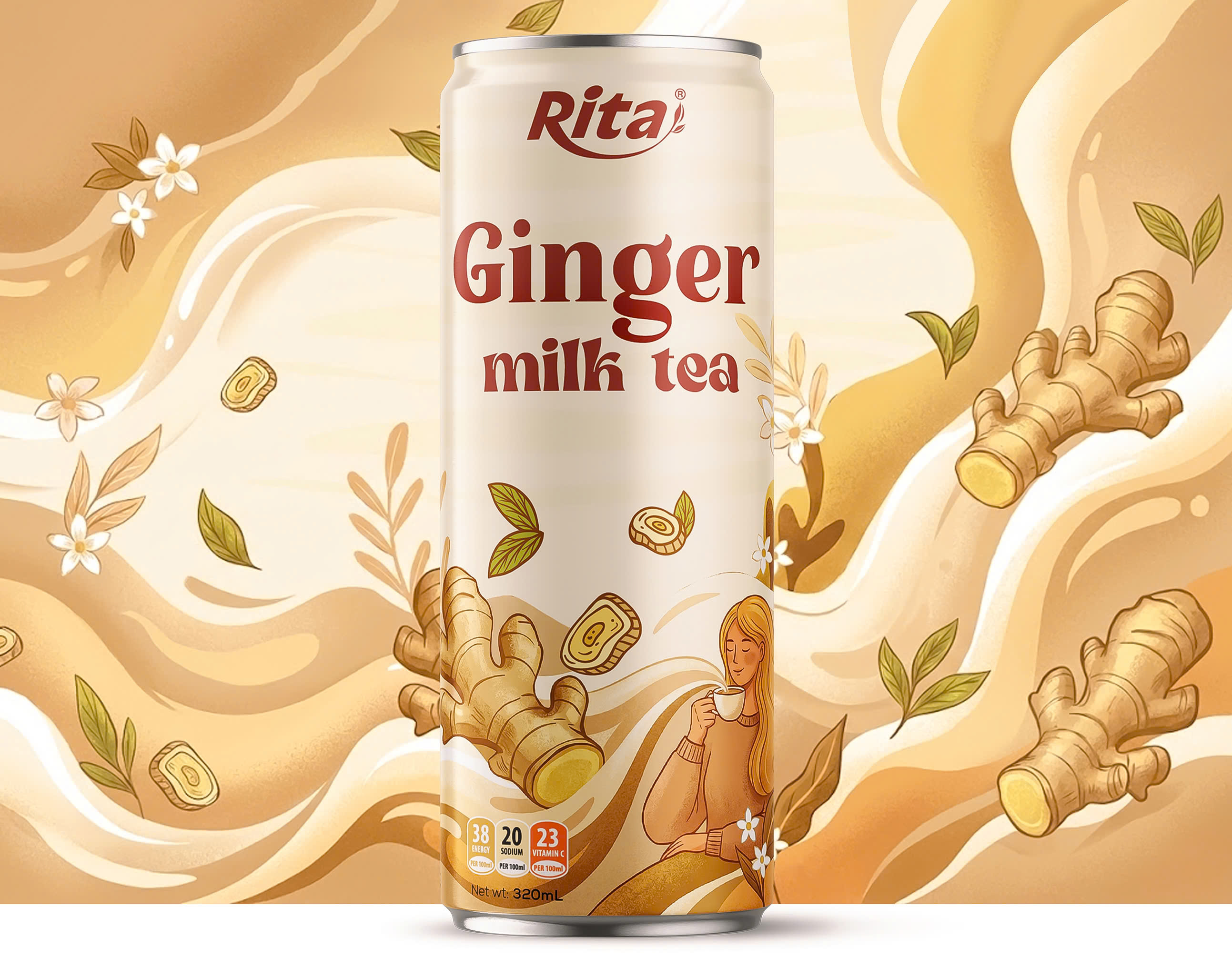 Rita Ginger Milk Tea 320ml new design 2