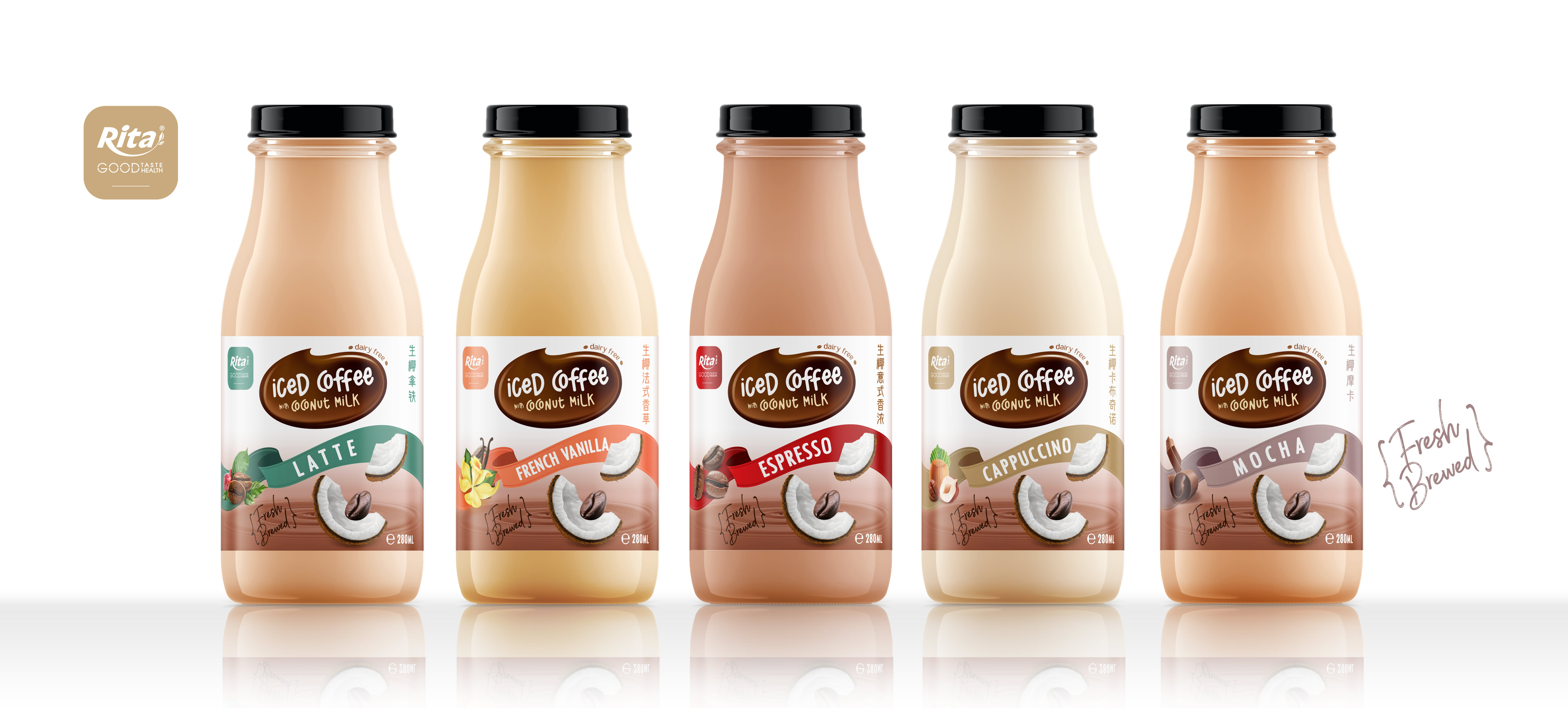 Iced Coffee Coco Milk 280ml Glass Poster