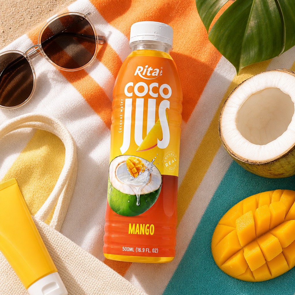 COCO JUS Fuses Coconut Water and Mango Juice for a Tropical Blend - Image 1