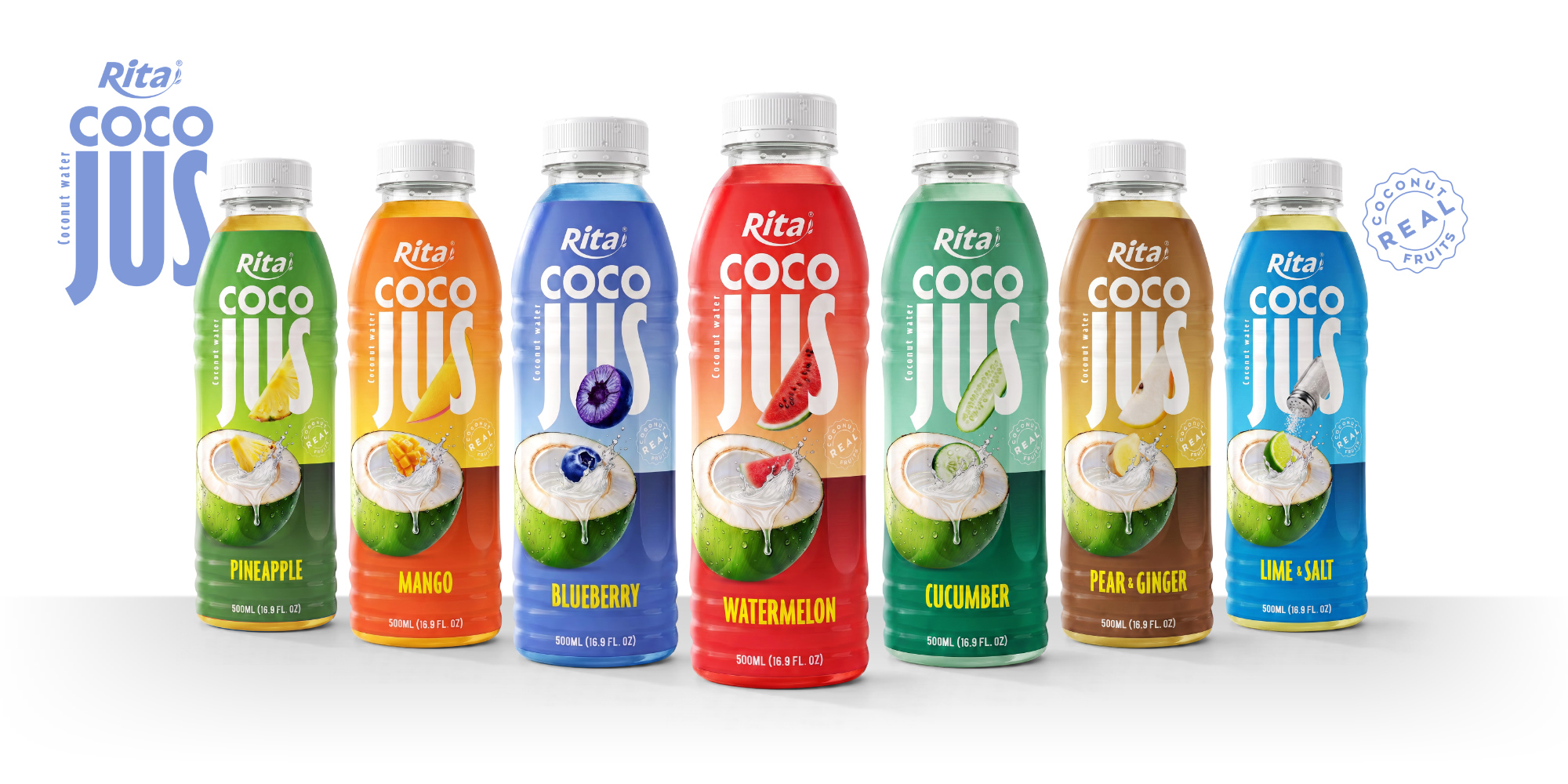 COCO JUS Real Coconut Water with Pear and Ginger Juice 500ml (16.9 fl oz) Poster 2