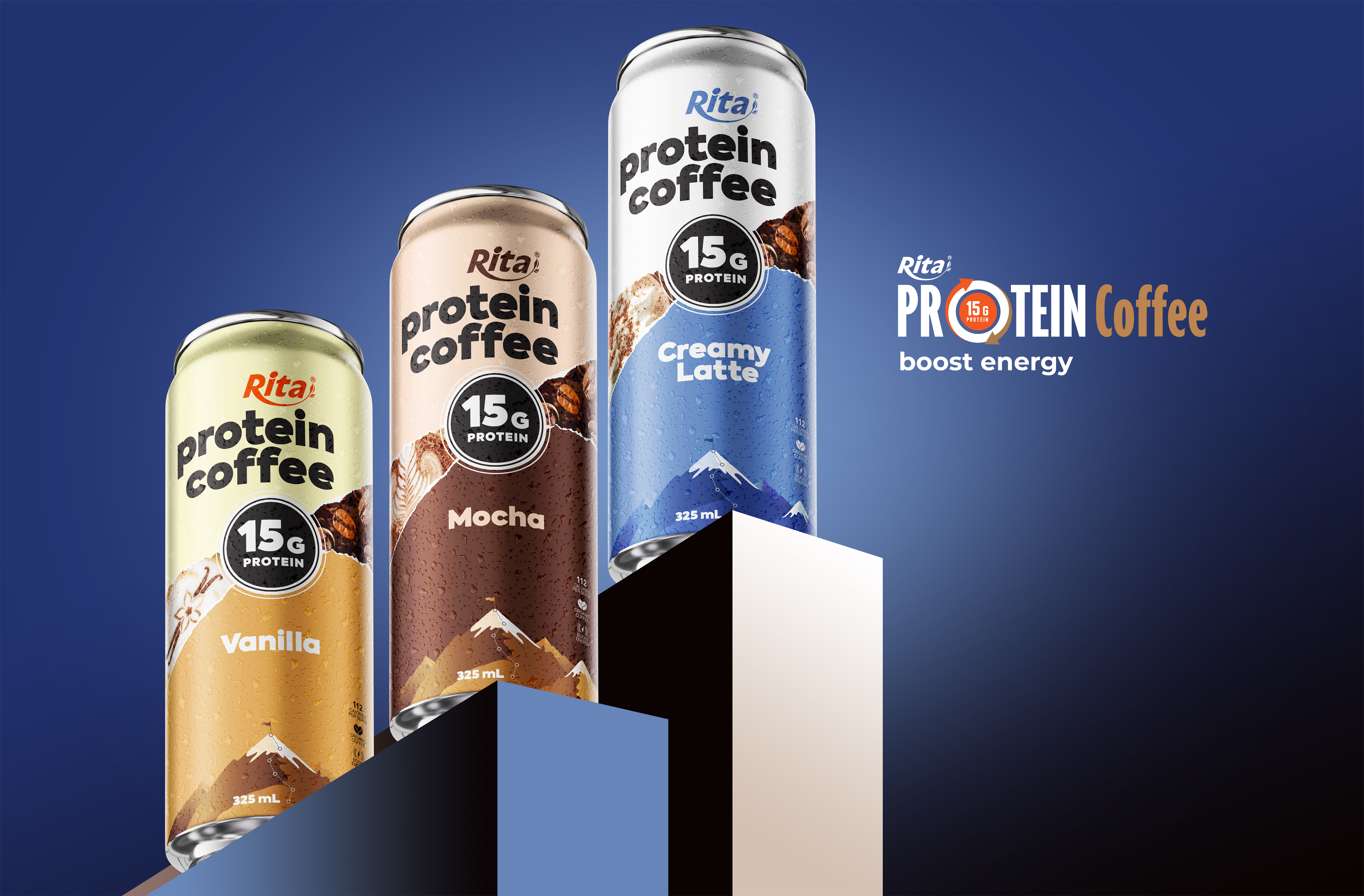 Rita High Protein Coffee Vanilla Drink 15g Protein – RTD Coffee Beverage 325ml Poster 2