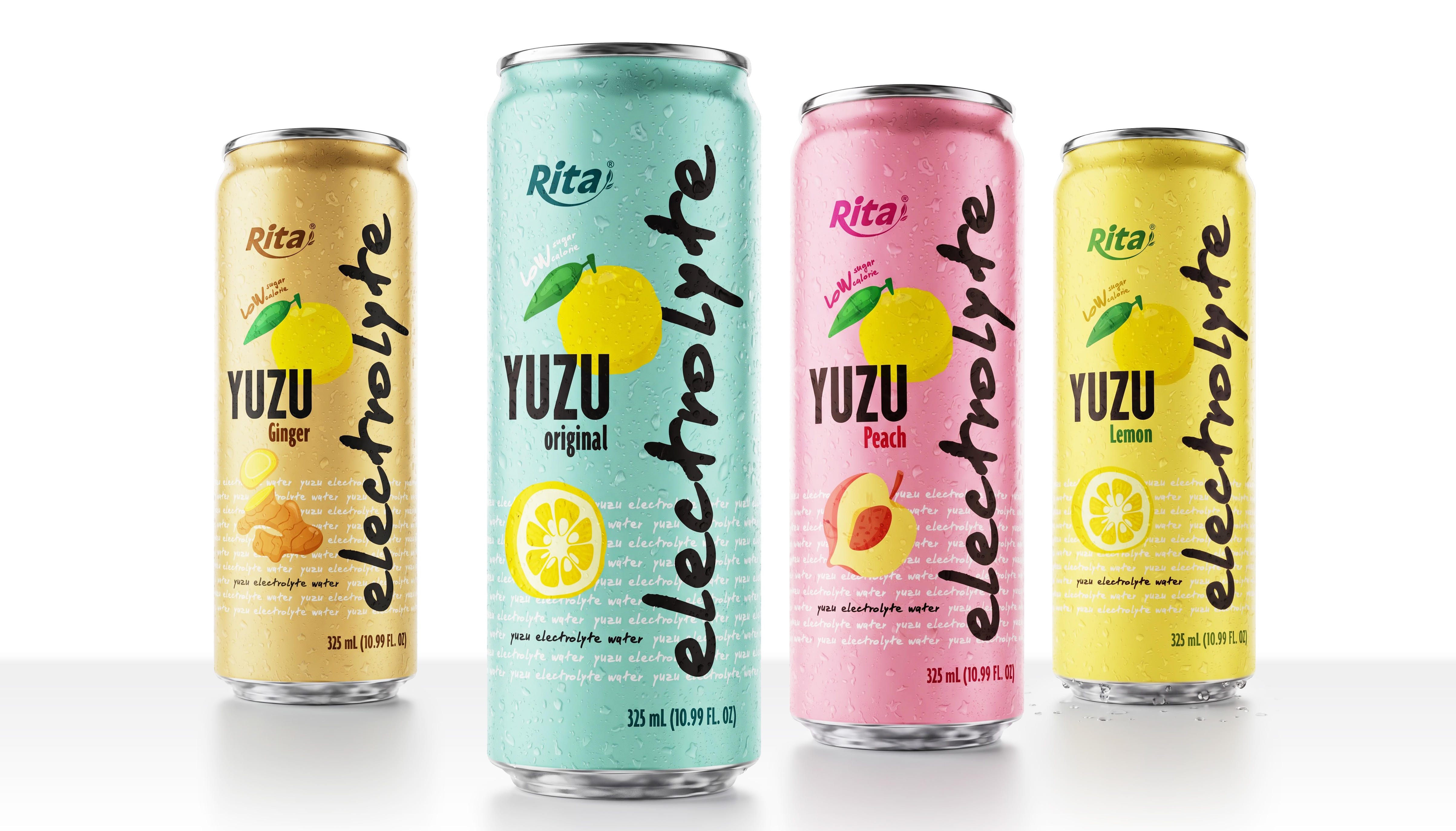 Yuzu Peach Electrolyte Water Drink 325ml Low Sugar Hydration Beverage Poster 2