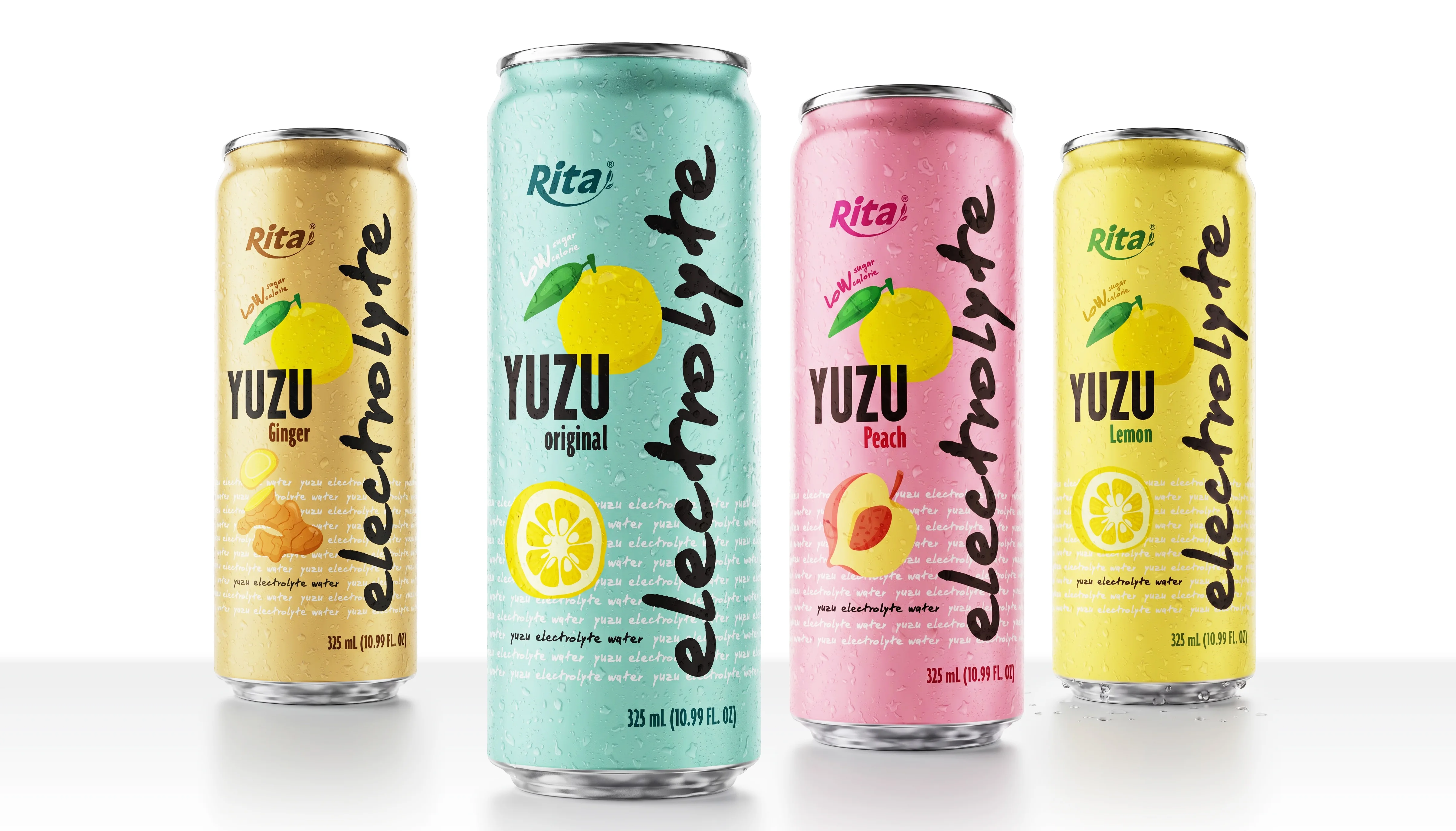 Yuzu Peach  Electrolyte Water Drink 325ml  Low Sugar Hydration Beverage Poster 2