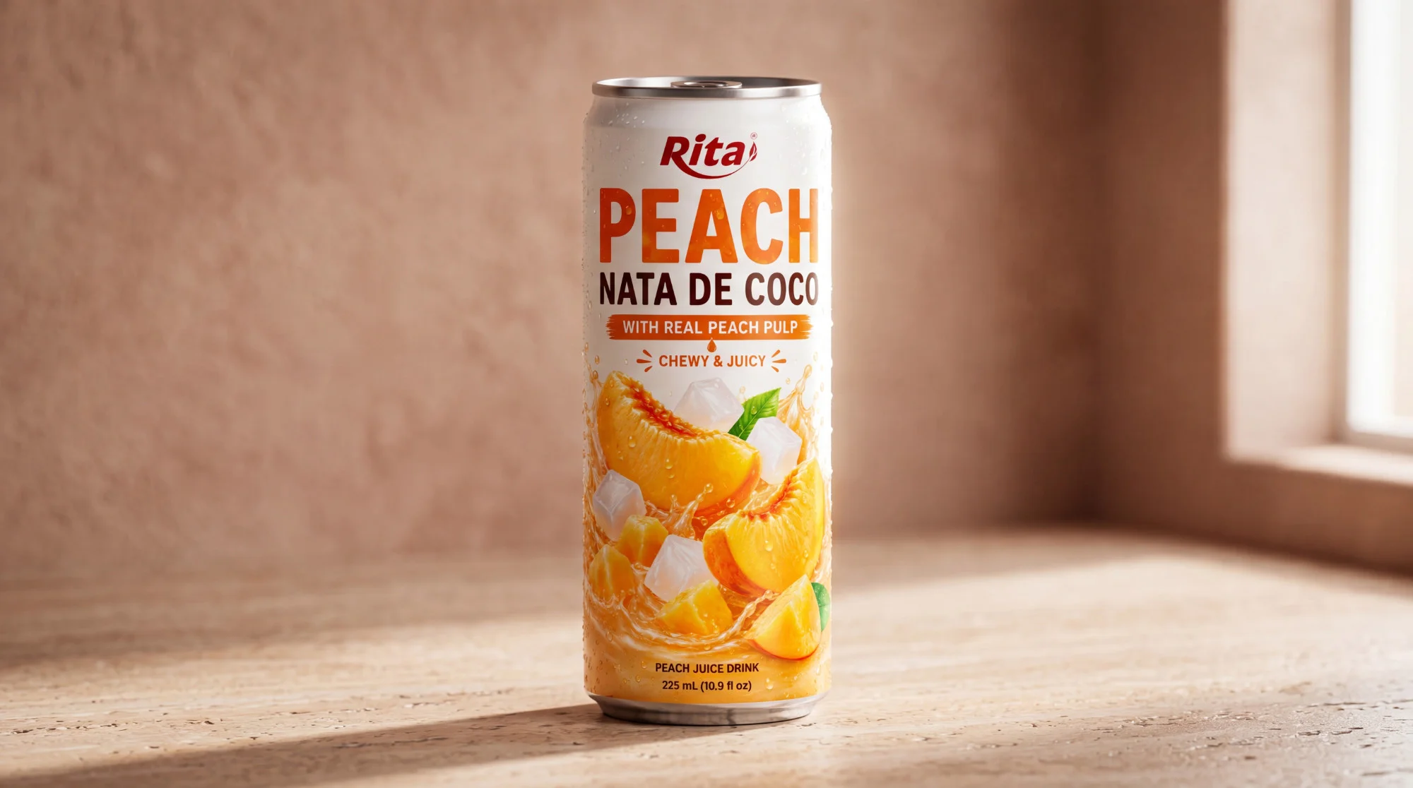 325 ml ( 10.9 fl oz) Peach nata de coco with real peach pulp Poster 2