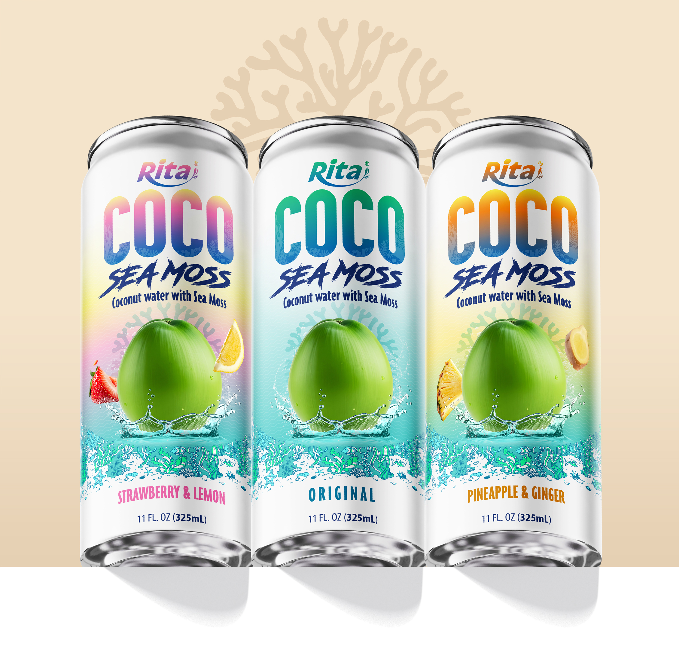 Coco Sea Moss Coconut water with sea moss 325ml sleek can Poster 1