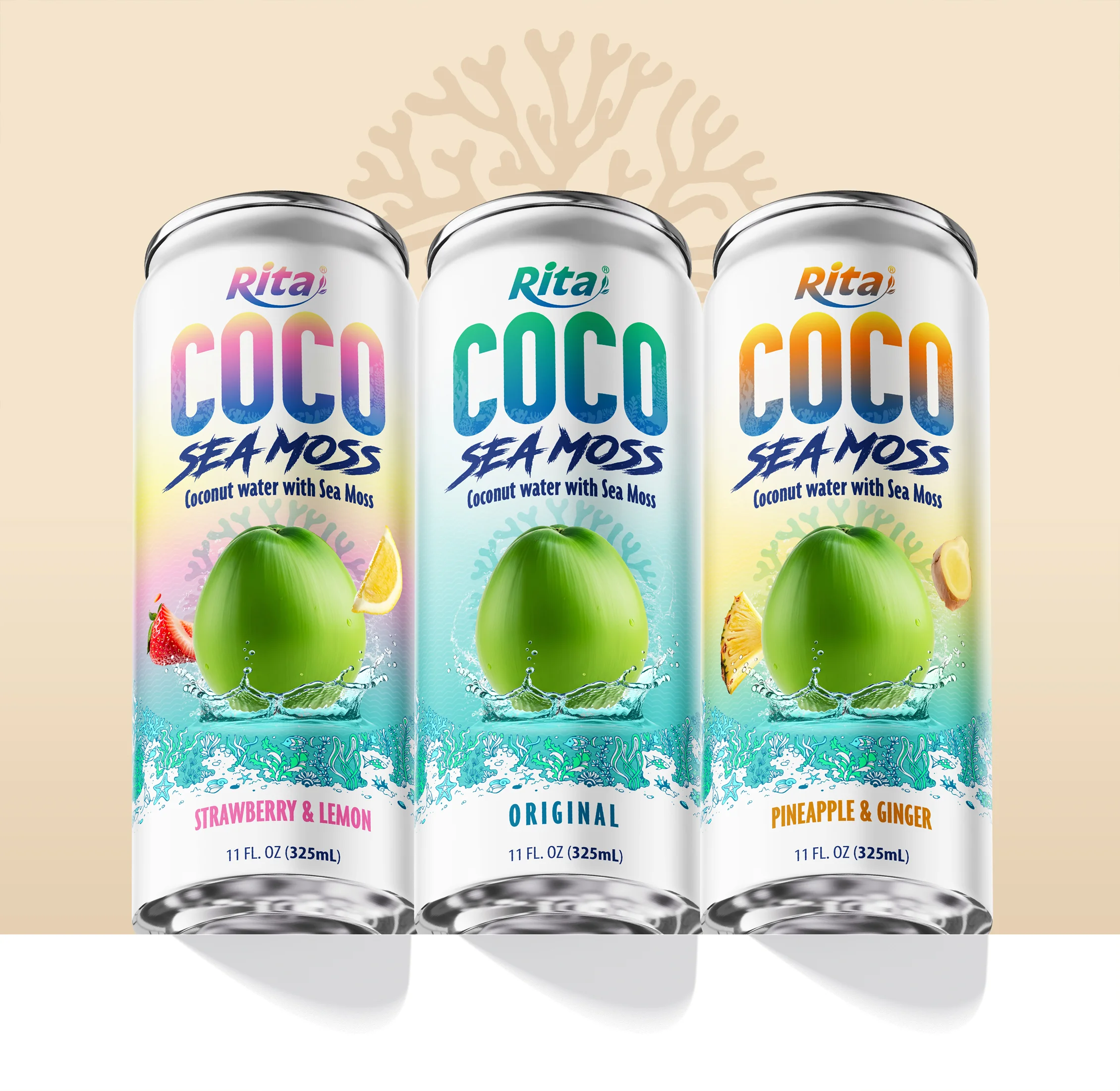 Coco Sea Moss Coconut water with sea moss 325ml sleek can Poster 1