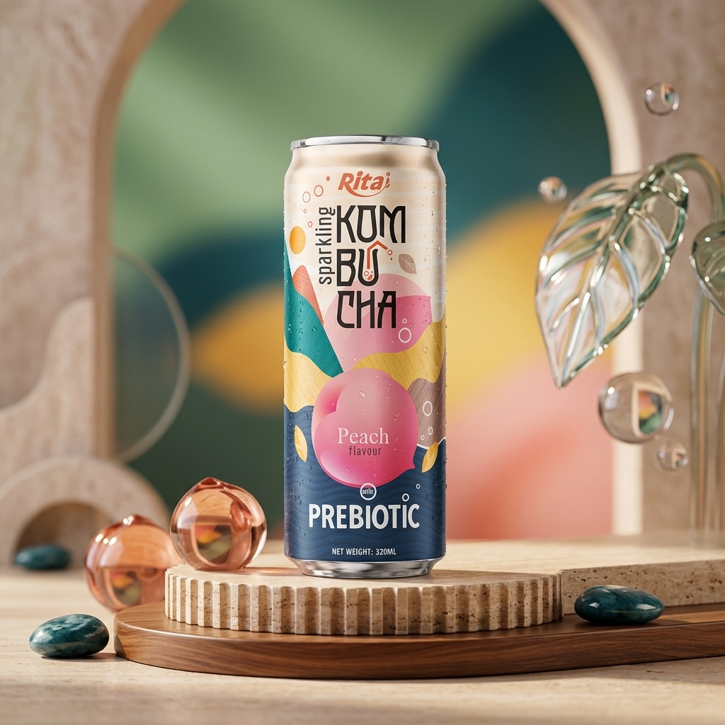 Kombucha peach 320ml Can 3