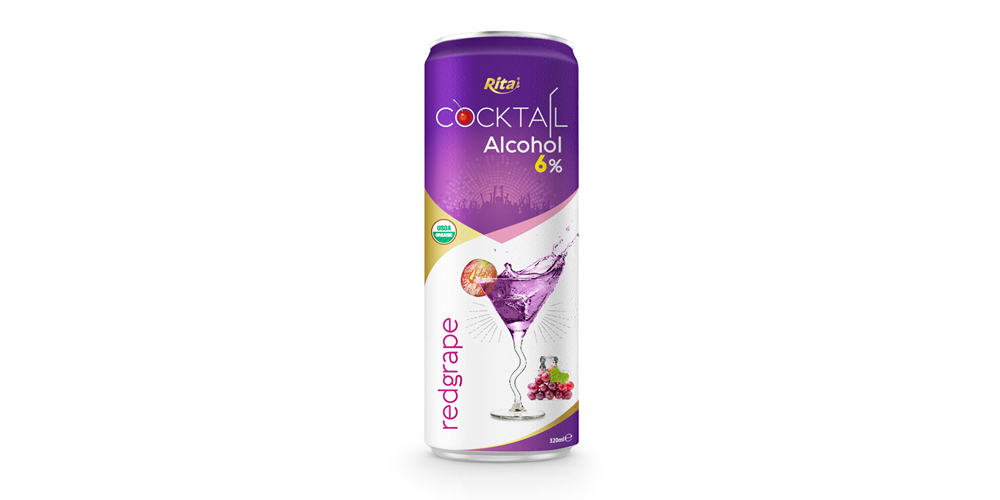 Cocktail 6% alcohol with red grape flavour 320ml from RITA US