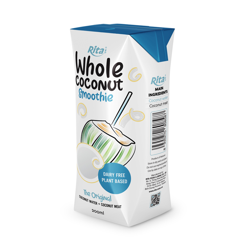  200ml aseptic whole Coconu Smoothie with coconut meat