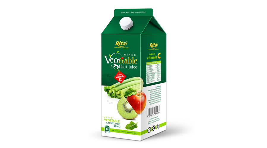 Mix tropical fruit juice with vegetable 1.75L Paper box