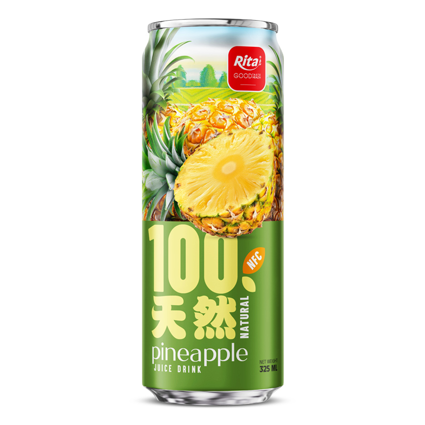 100 natural pineapple juice drink 325ml sleek can 663