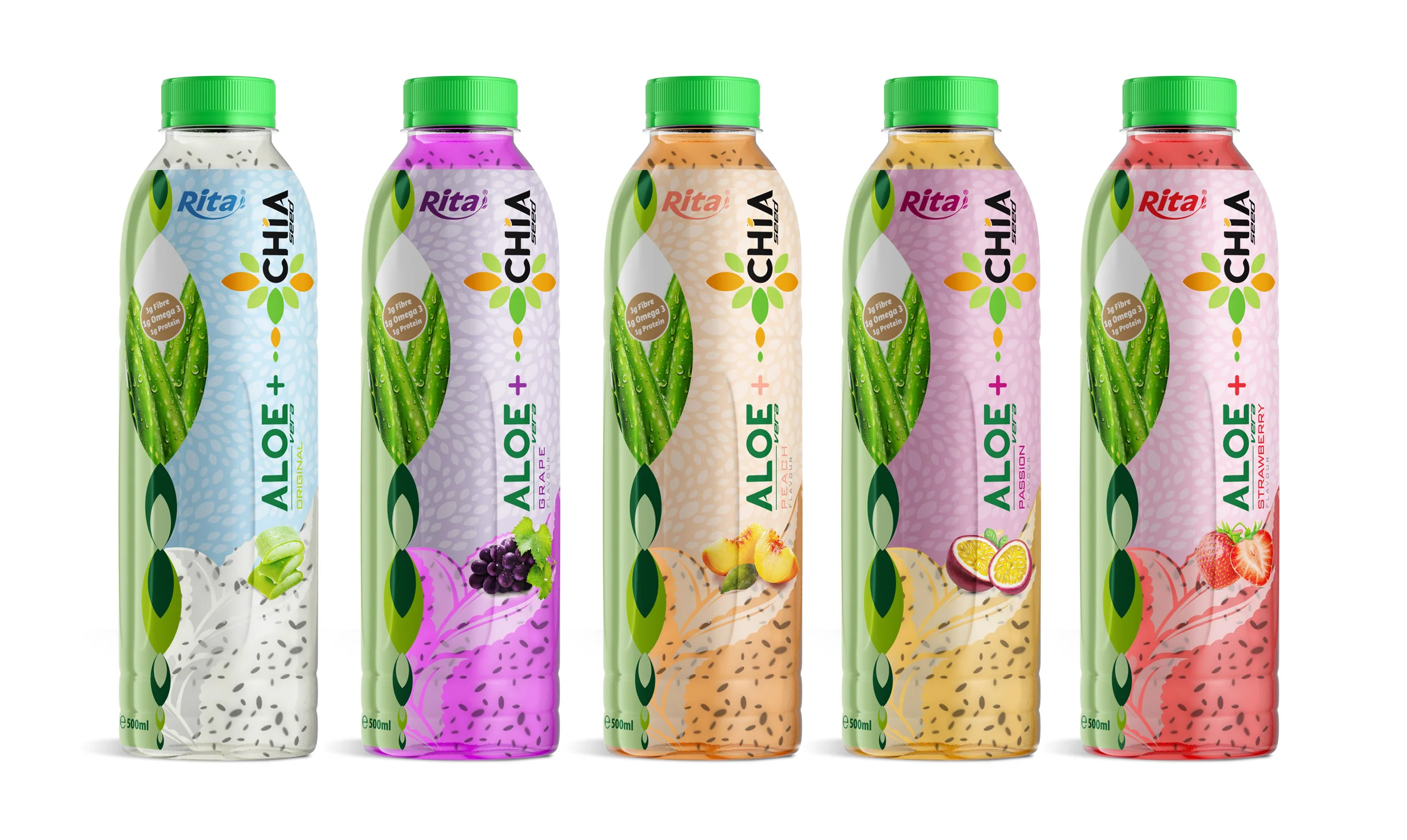 Poster 16.9 Fl Oz Rita Aloe Vera Drink with Chia Seed Series PET Bottle