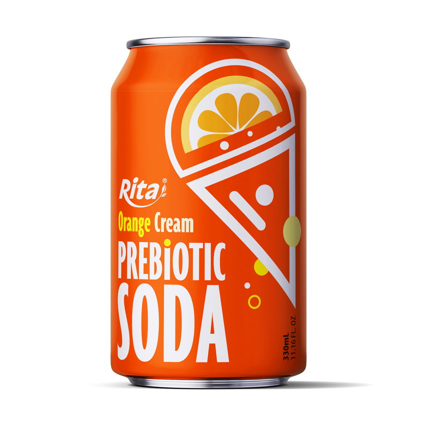 orange cream flavor prebiotic soda 330ml short can 824