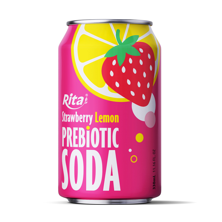 strawberry lemon prebiotic soda 330ml short can 945