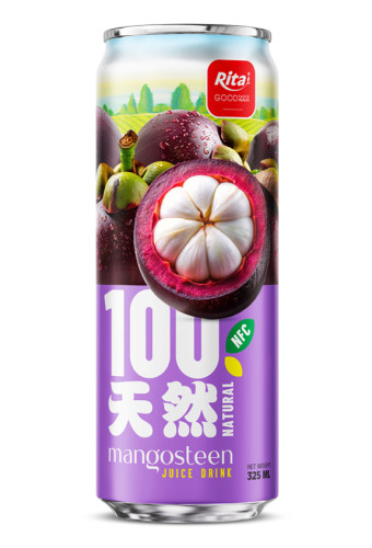 100 Natural Mangosteen Juice Drink 325ml sleek can