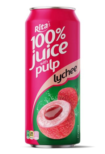 Rita Brand 100% Natural Lychee Juice With Pulp 500ml Cans