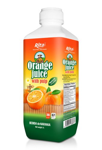Natural And Pure 1L PP Bottle Orange Juice With Pulp Drink