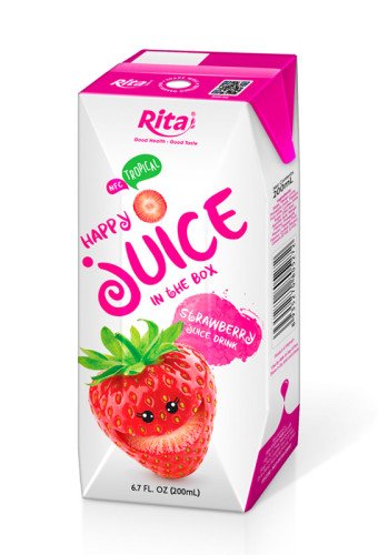 200ml Paper Box NFC Manufacturer Beverage Strawberry Juice Drink