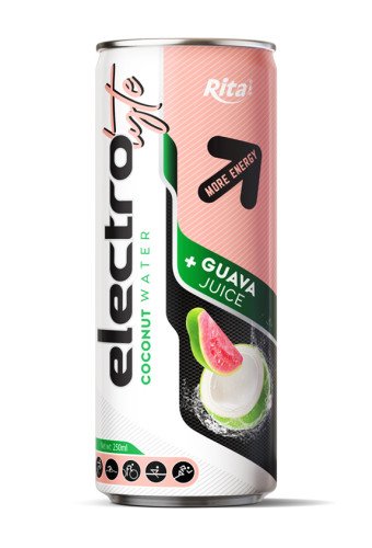 250ml cans Coconut water with guava juice drink