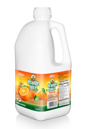 Wholesale Supplier 2L PP Bottle Orange Juice With Pulp