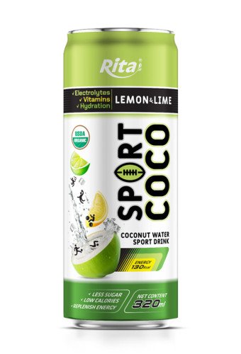 320ml sport coconut water and lime, lemon flavor