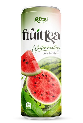 Wholesale OEM Watermelon Tea Drink 330ml Sleek Can