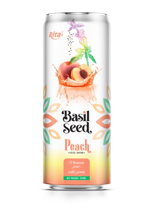 330ml_cans_Basil_seed_drink_with_Peach_juice