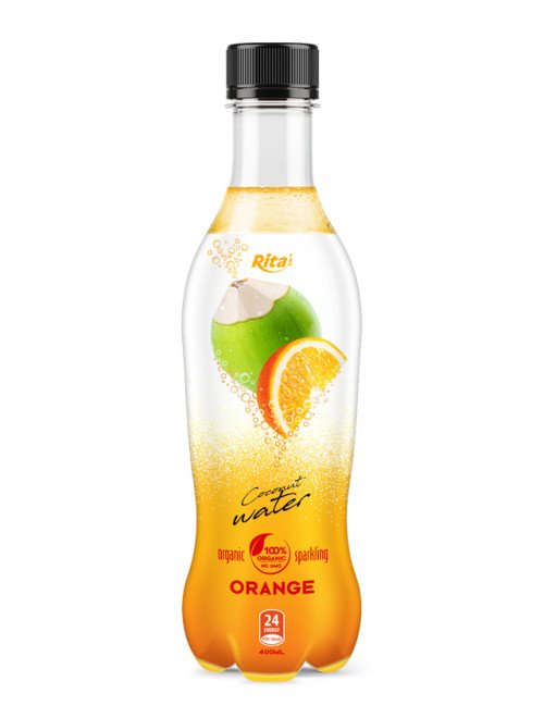 400ml_Pet_Bottle_Organic_Sparkling_Orange_Flavor_Coconut_Water