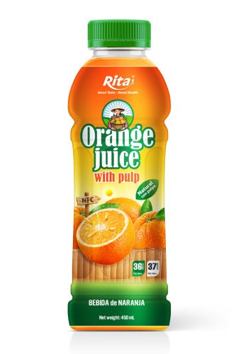 450ml Pet Bottle Orange Juice With Pulp Drink Natural