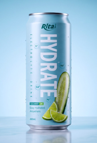 490ml Cucumber and Lime Electrolyte Juice Drink in Aluminum Can