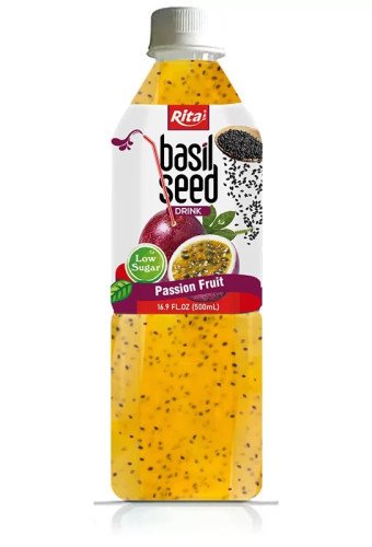 500ml Bottle Low Sugar Basil Seed Drink Passion Fruit Juice