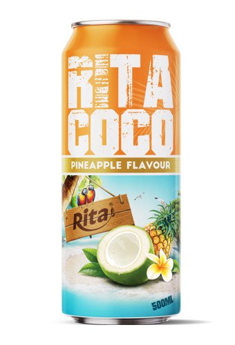 500ml canned RITACOCO coconut water with pineapple flavour