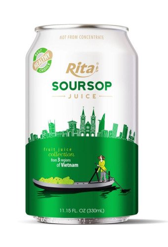 High Quality 330ml Canned Fresh and Pure Soursop Juice