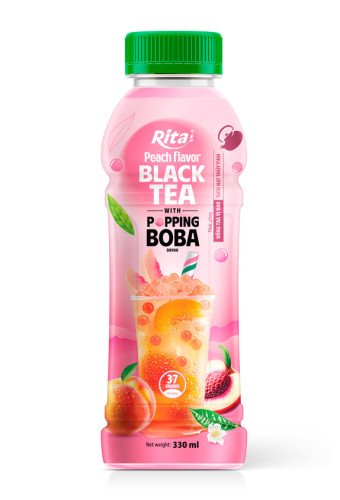 Delicious 320ml Slim Can Popping Boba Tea Pomegranate Flavor