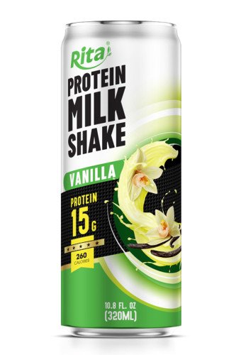 Rita Protein Milkshake Vanilla Flavor Smooth Creamy High Protein Drink 320ml Sleek Can