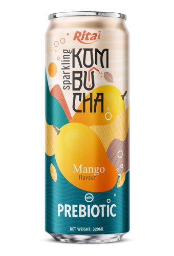 Rita Sparkling Kombucha Mango Flavour with Prebiotic 320ml Can
