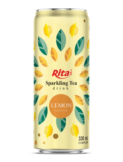 Sparkling_Tea_drink_lemon_flavor_non_alcoholic_330ml_sleek_can