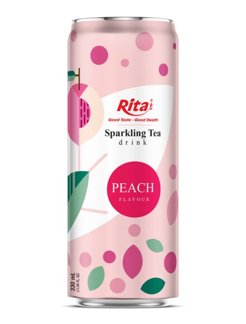 Sparkling_Tea_drink_non_alcoholic_peach_flavour_330ml_sleek_can