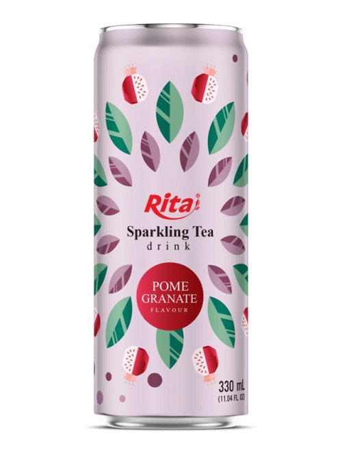 Sparkling_Tea_drink_pomegranate_flavor_330ml_sleek_can