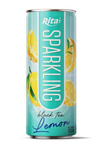 Rita Sparkling Black Tea Lemon Flavor 250ml Sleek Can