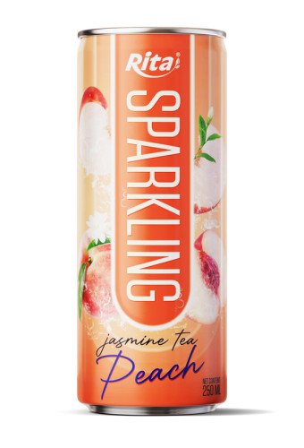 Rita Sparkling Jasmine Tea Peach Flavor 250ml Sleek Can