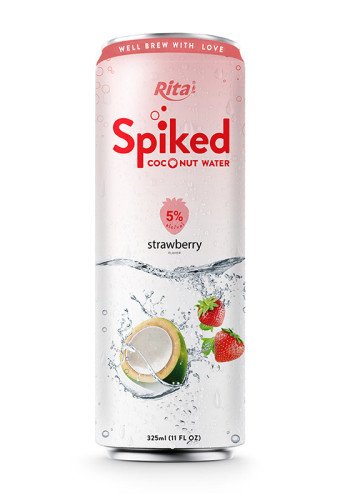 Spiked Coconut Water with Strawberry